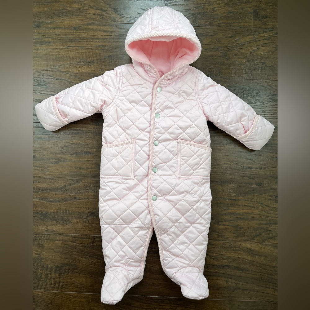 New Baby Polo Ralph Lauren Hooded Barn Bunting One Piece Snowsuit